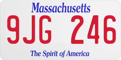 MA license plate 9JG246