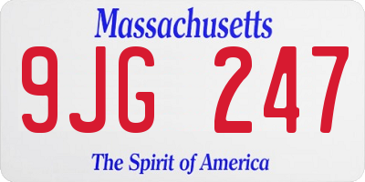 MA license plate 9JG247