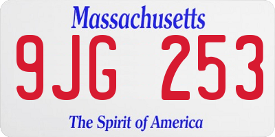 MA license plate 9JG253