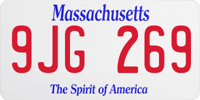 MA license plate 9JG269