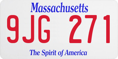 MA license plate 9JG271