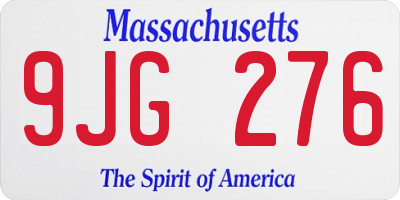 MA license plate 9JG276