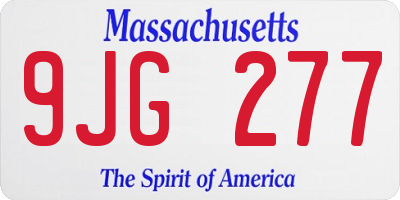 MA license plate 9JG277