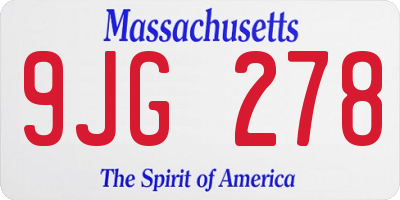 MA license plate 9JG278