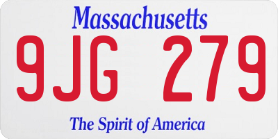 MA license plate 9JG279