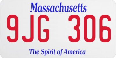 MA license plate 9JG306