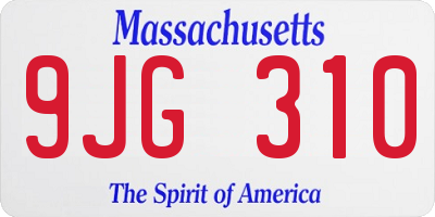 MA license plate 9JG310