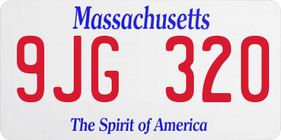 MA license plate 9JG320