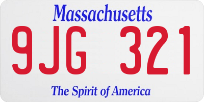 MA license plate 9JG321