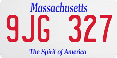 MA license plate 9JG327