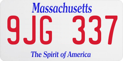 MA license plate 9JG337