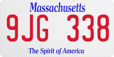 MA license plate 9JG338