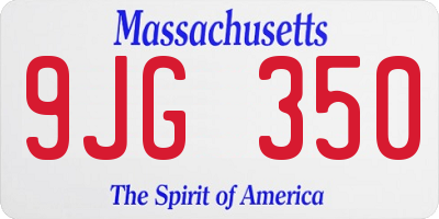MA license plate 9JG350