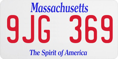MA license plate 9JG369