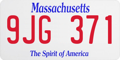 MA license plate 9JG371