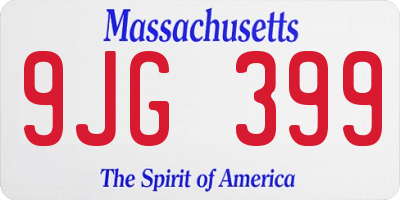 MA license plate 9JG399