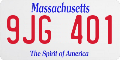 MA license plate 9JG401