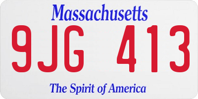 MA license plate 9JG413
