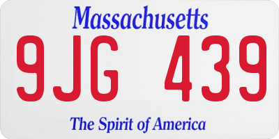 MA license plate 9JG439