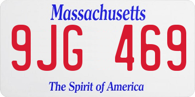 MA license plate 9JG469