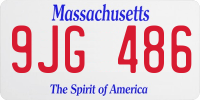 MA license plate 9JG486
