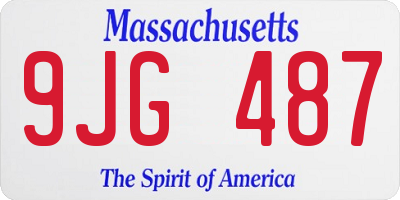 MA license plate 9JG487