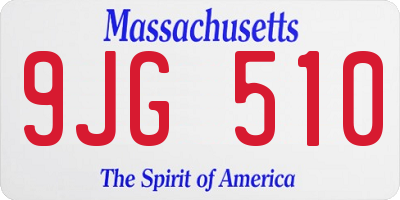 MA license plate 9JG510
