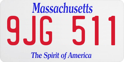 MA license plate 9JG511