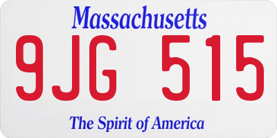MA license plate 9JG515