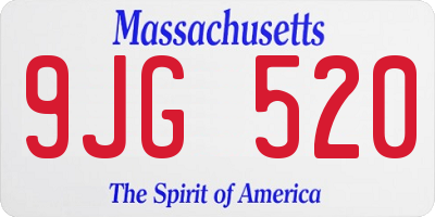 MA license plate 9JG520