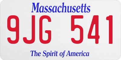MA license plate 9JG541