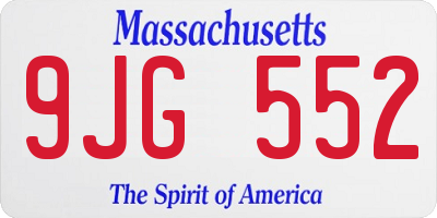 MA license plate 9JG552