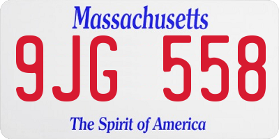 MA license plate 9JG558