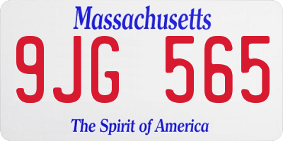 MA license plate 9JG565