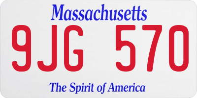 MA license plate 9JG570
