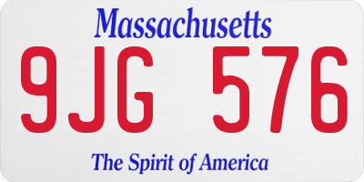 MA license plate 9JG576