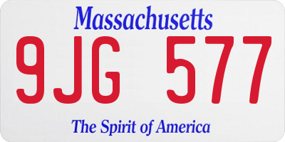 MA license plate 9JG577