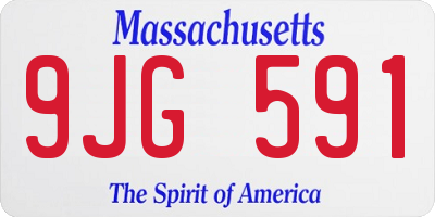 MA license plate 9JG591