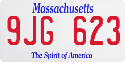 MA license plate 9JG623