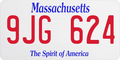 MA license plate 9JG624