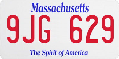 MA license plate 9JG629