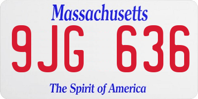 MA license plate 9JG636
