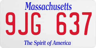 MA license plate 9JG637