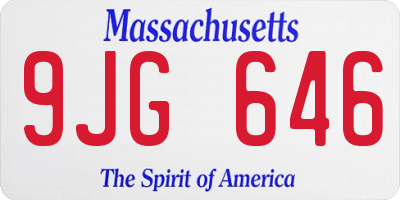 MA license plate 9JG646
