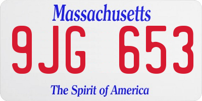 MA license plate 9JG653
