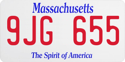 MA license plate 9JG655