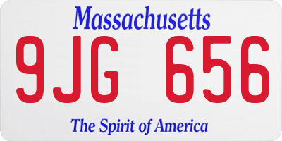MA license plate 9JG656