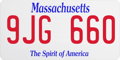 MA license plate 9JG660
