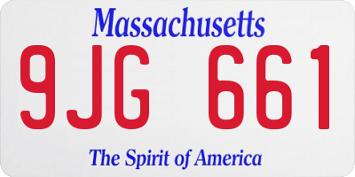 MA license plate 9JG661