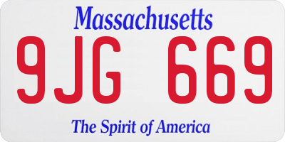 MA license plate 9JG669